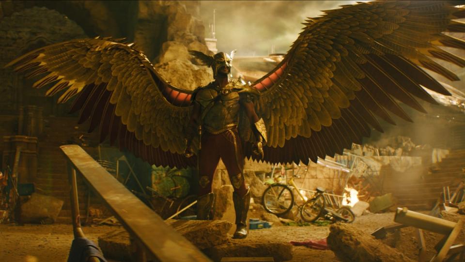 Hawkman extends his wings in a clip from the Black Adam movie in DC Films' newest promo.