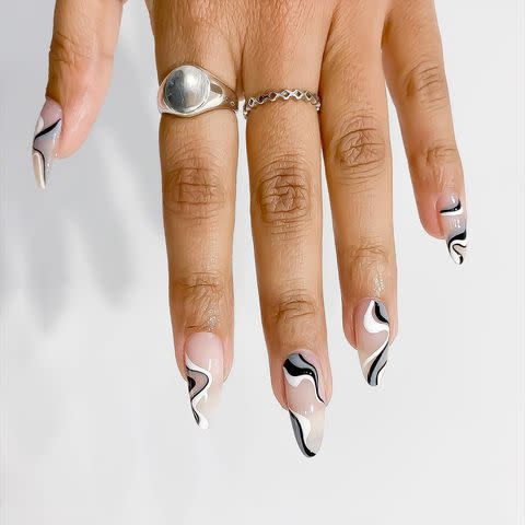 1) This Abstract Design for Acrylic Nails