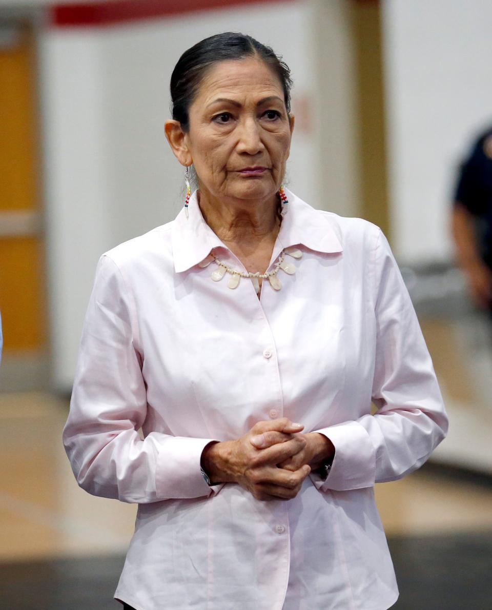 Interior Secretary Deb Haaland, shown in a July file photo, has launched several initiatives aimed at reckoning with the damage inflicted by the U.S. government on tribal nations.