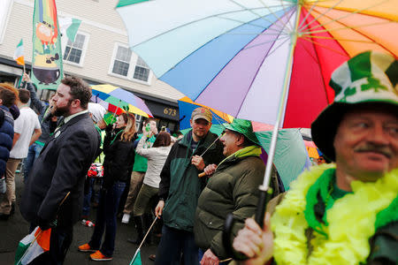 FILE PHOTO - Members of Boston Pride march down Broadway during the St. Patrick's Day Parade in South Boston, Massachusetts, U.S. on March 15, 2015. REUTERS/Dominick Reuter/File Photo