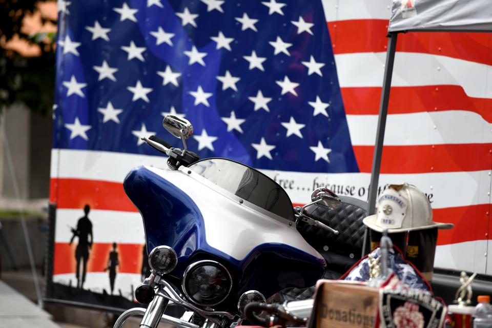 A look at some of the displays at the second annual Canton Ride-In Tailgate event June 24 at Canton Centennial Plaza with all proceeds going to Save22, a veteran organization to help prevent veteran suicide.