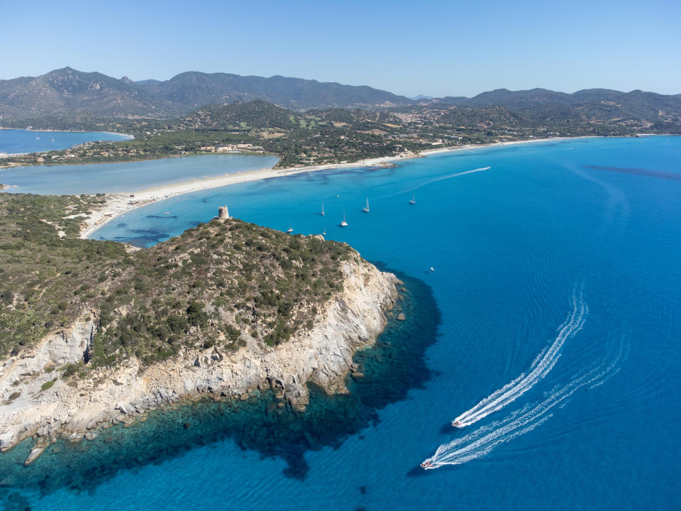 Ships in a bay on Sardinia island, Italy. Source: Getty