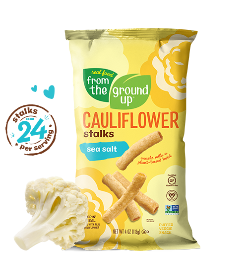 <p><strong>Real Food From The Ground Up </strong></p><p>fromthegroundupsnacks.com</p><p><a href="https://fromthegroundupsnacks.com/products/stalks-cauliflower-sea-salt" rel="nofollow noopener" target="_blank" data-ylk="slk:Shop Now;elm:context_link;itc:0;sec:content-canvas" class="link ">Shop Now</a></p><p>Great-tasting and good-for-you—what more can you ask of a snack? Real Food From The Ground Up offers snacks with a plant-based twist. Made with real cauliflower, these tasty stalks (puffed snack) are vegan, gluten-free, GMO-free and delicious. Satisfy your crunch craving with classic sea salt and cheddar-flavored versions. </p>