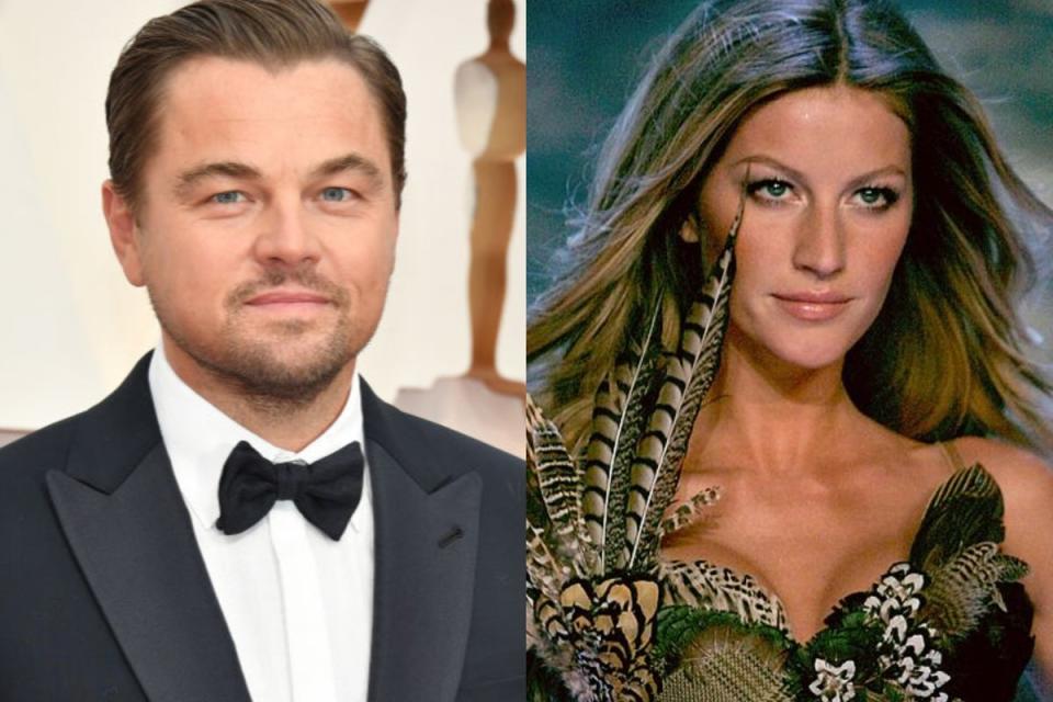 Leonardo DiCaprio, and model Gisele Bundchen during a 2006 Victoria’s Secret show – the pair were formerly an item (Getty Images)