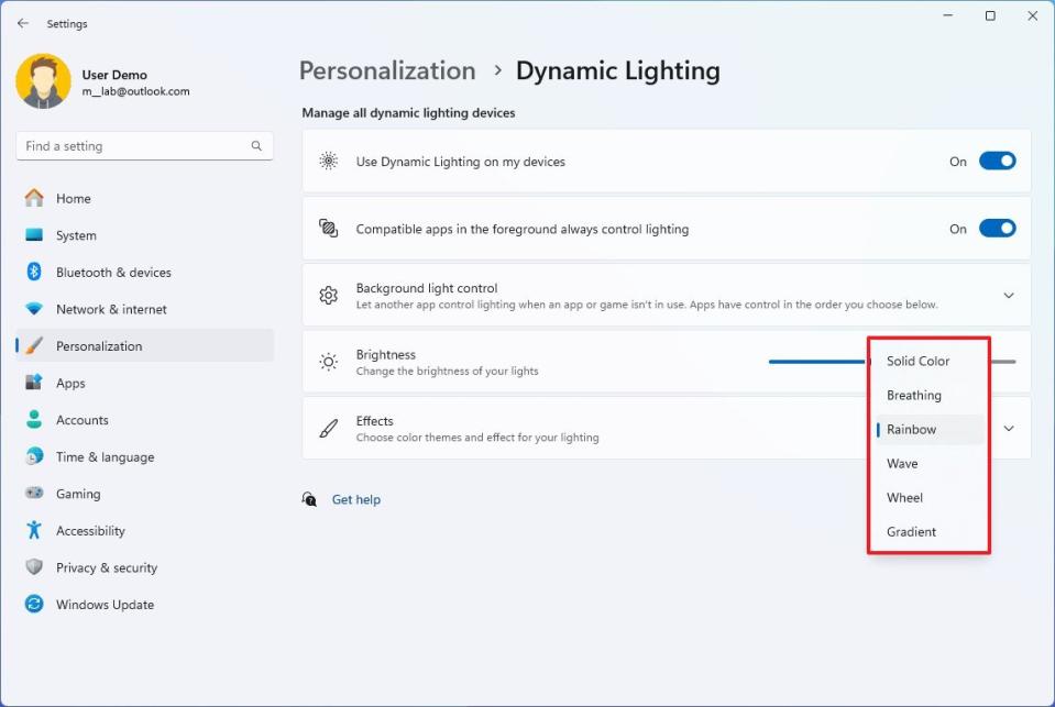 Dynamic Lighting new effects