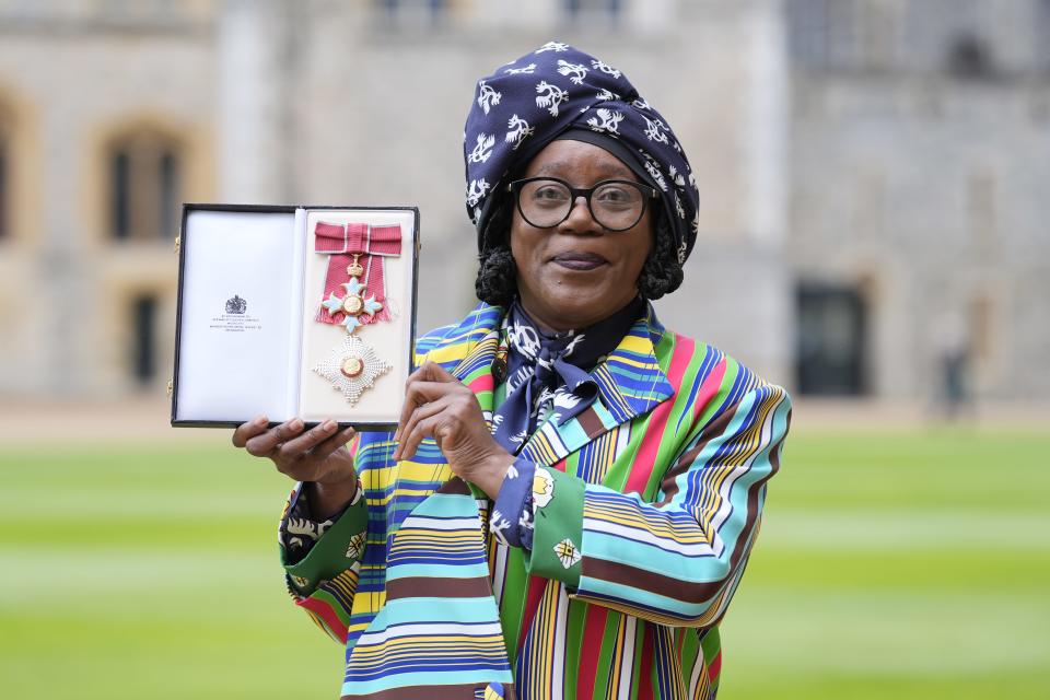 Professor Dame Sonia Boyce after being made a Dame Commander by the Prince of Wales at Windsor Castle, Berkshire (Andrew Matthews/PA) (PA Wire)
