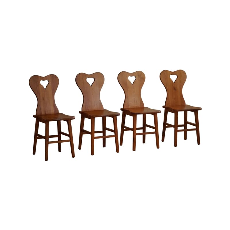 Set of 4 Chairs in Pine, by a Swedish Cabinetmaker, Scandinavian Modern, 1960s