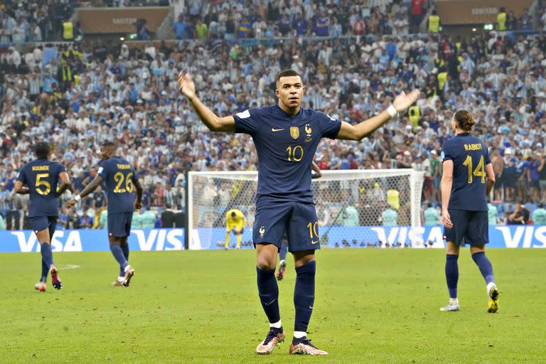 Kylian Mbappé hizo un hat-trick en la final frente a la Argentina, pero no le alcanzó a Francia