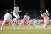 Cricket - India v New Zealand - first test cricket match - Green Park Stadium, Kanpur, India - 25/09/2016. New Zealand's Kane Williamson plays a shot. REUTERS/Danish Siddiqui