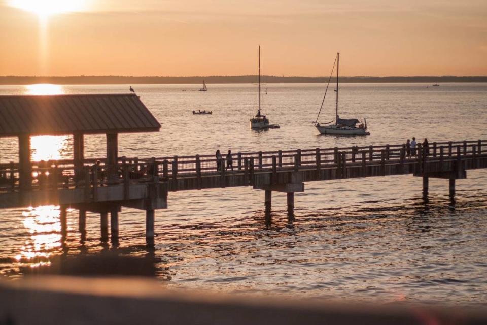 Taylor Dock at sunset in Bellingham, Wash.