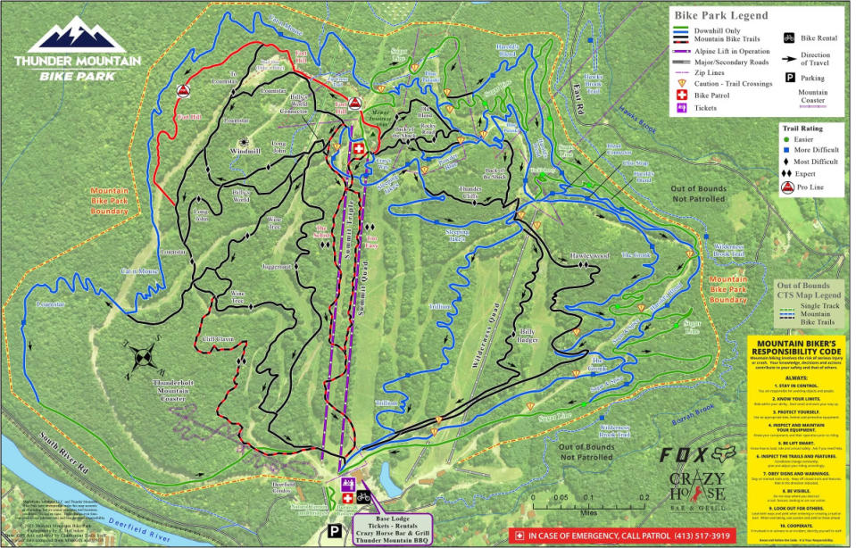 Thunder Mountain Trail Map<p>Thunder Mountain Bike Park</p>