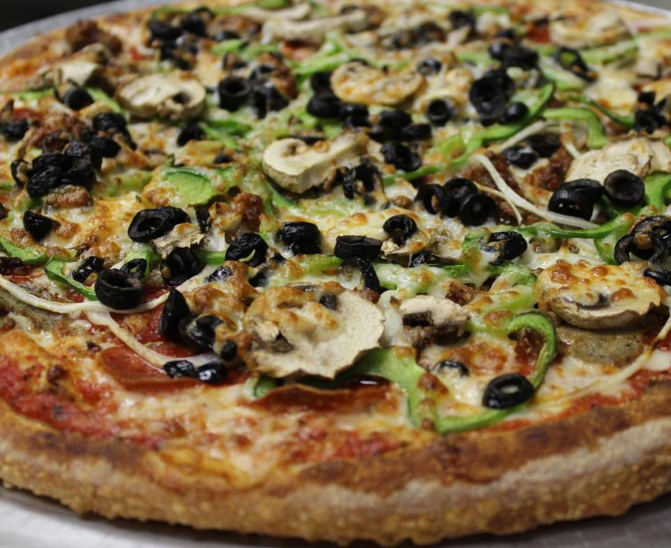 Dough Boys pizza has a soft crust and generous toppings.