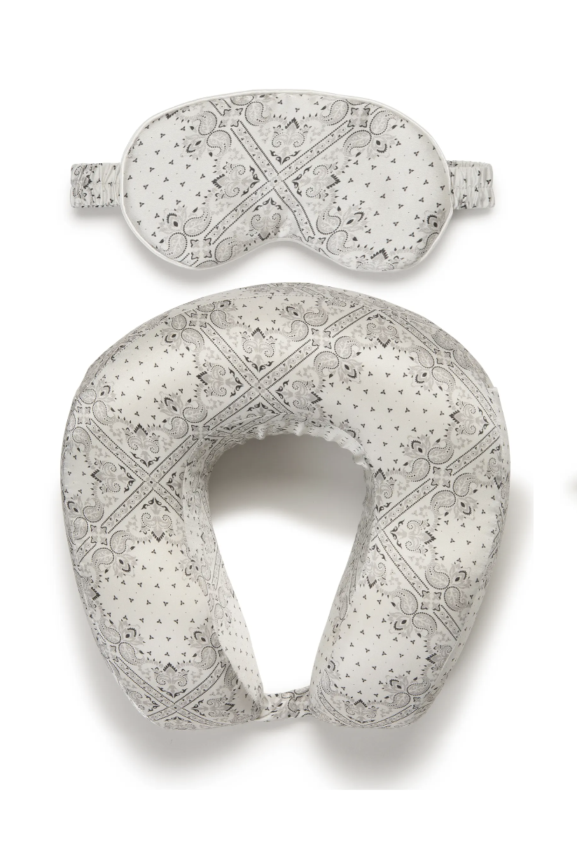 Silk Travel Neck Pillow & Eye Mask Set