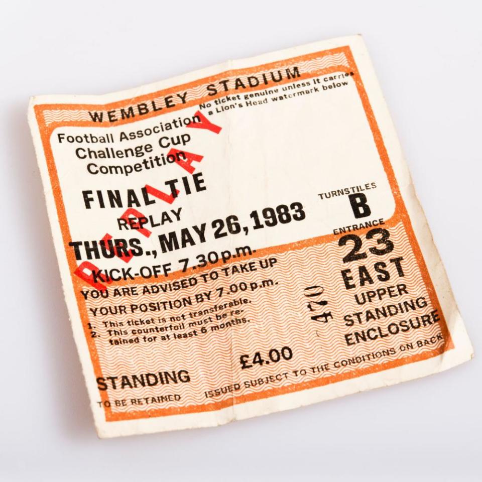 A ticket to the 1983 FA Cup final replay.