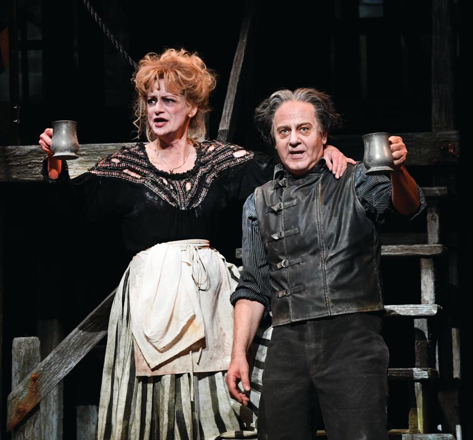 Sally Winger and Alan Fitzpatrick in the Asolo Repertory Theatre production of Stephen Sondheim’s “Sweeney Todd” in 2019.