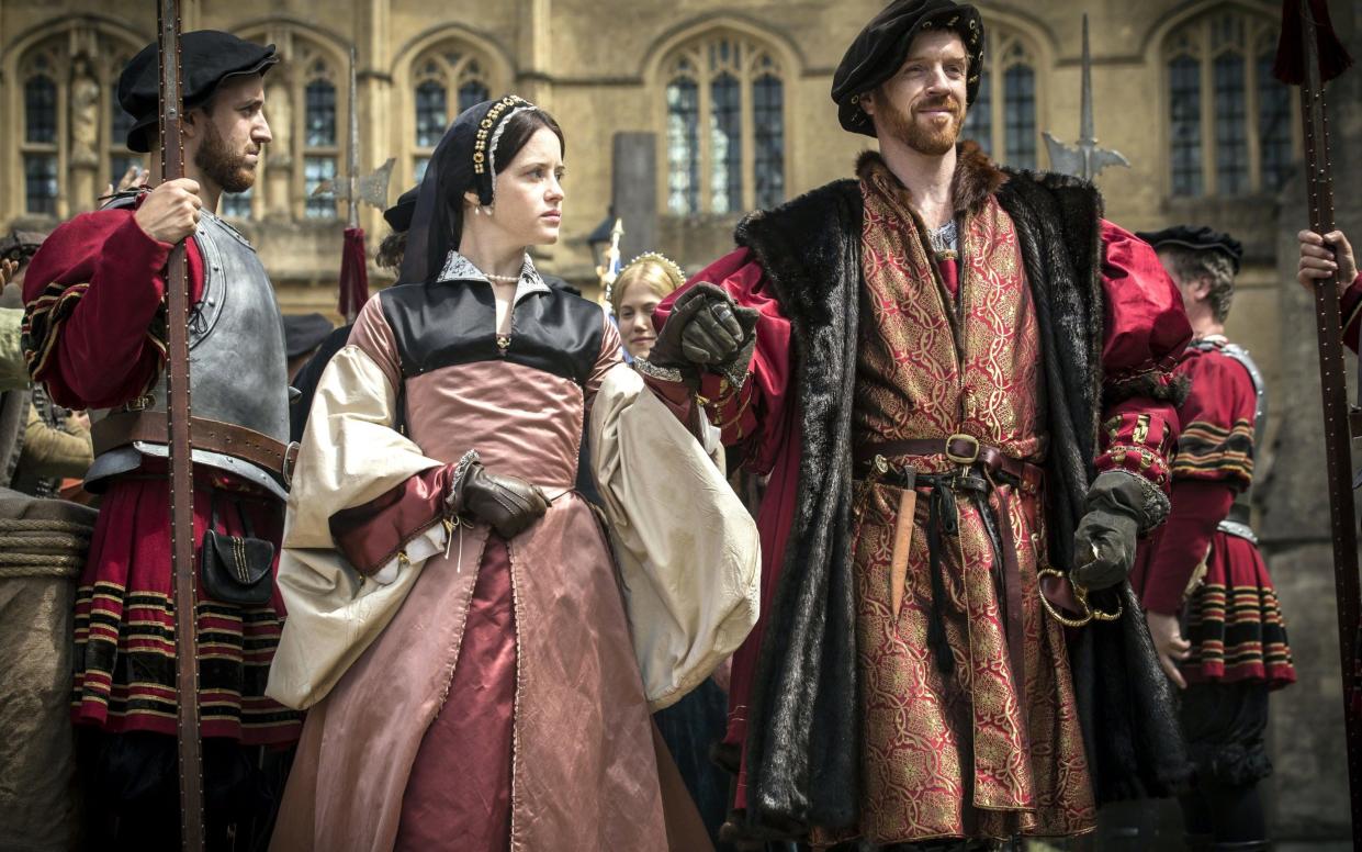 Claire Foy as Anne Boleyn and Damian Lewis as Henry VIII in the 2009 BBC adaptation of Wolf Hall - Allstar/BBC TWO