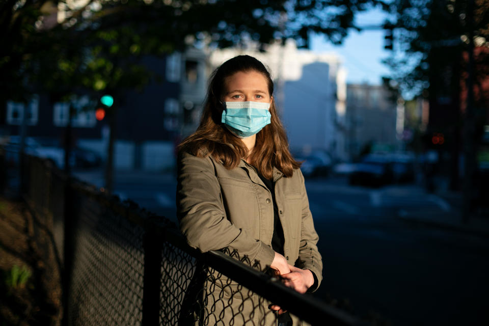 Jessica Schiff, a graduate student at Harvard University's T.H. Chan School of Public Health, volunteered to help Massachusetts with contact tracing during her free time between classes and studying. (Photo: Kayana Szymczak for HuffPost)