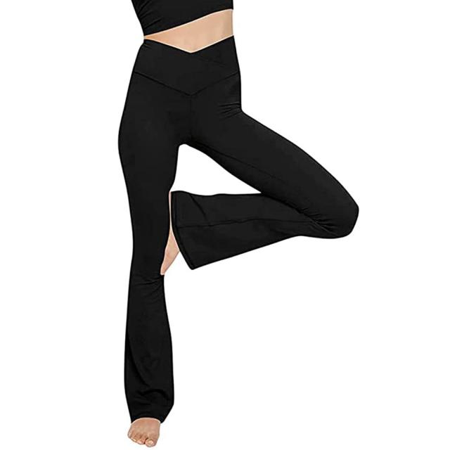 Yoga Pants for Women 2 Piece Yoga Pants Ribbed Seamless Workout High Waist  Bell Bottoms Flare Leggings Waterproof Leggings, Thick Leggings, Winter