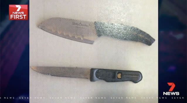 Two knives were found in Turra's backpack. Source: 7 News