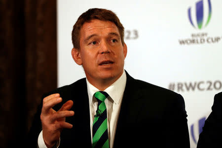 Rugby Union - Rugby World Cup 2023 host country candidates press conference - Royal Garden Hotel, London, Britain - September 25, 2017 Former captain of South Africa, John Smit during the press conference Action Images via Reuters/Paul Childs