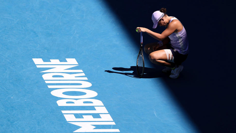 Ash Barty, pictured here during her loss in the Australian Open quarter-finals.