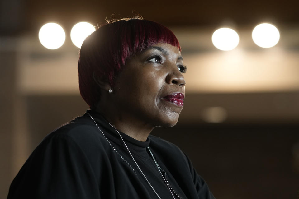 Doris Milton, 63, sits for a portrait at the Bethel New Life holistic wellness center Thursday, Feb. 15, 2024, in Chicago. In some ways, Doris Milton is a Head Start success story. A student in one of Chicago's inaugural Head Start classes, when the federally-funded early education program was in its infancy. Milton followed in her teacher's footsteps, now a Head Start teacher in Chicago, but after more than four decades on the job, Milton, 63, earns $22 an hour. It's a wage that puts her above the federal poverty line, but she is far from financially secure. (AP Photo/Charles Rex Arbogast)