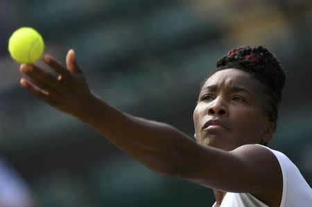 Britain Tennis - Wimbledon - All England Lawn Tennis & Croquet Club, Wimbledon, England - 5/7/16 USA's Venus Williams in action against Kazakhstan's Yaroslava Shvedova REUTERS/Tony O'Brien