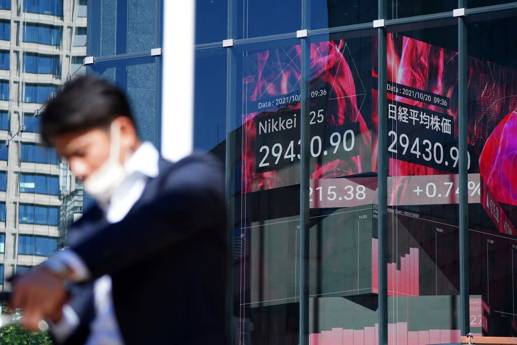 APTOPIX Japan Financial Markets (Copyright 2021 The Associated Press. All rights reserved)