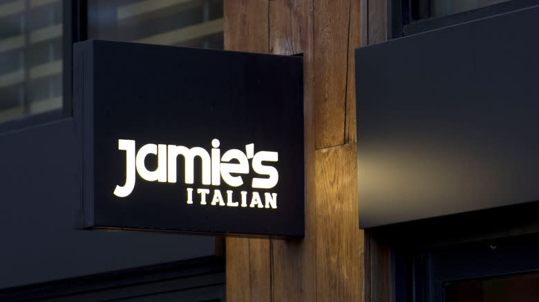 Jamie's Italian restaurant sign