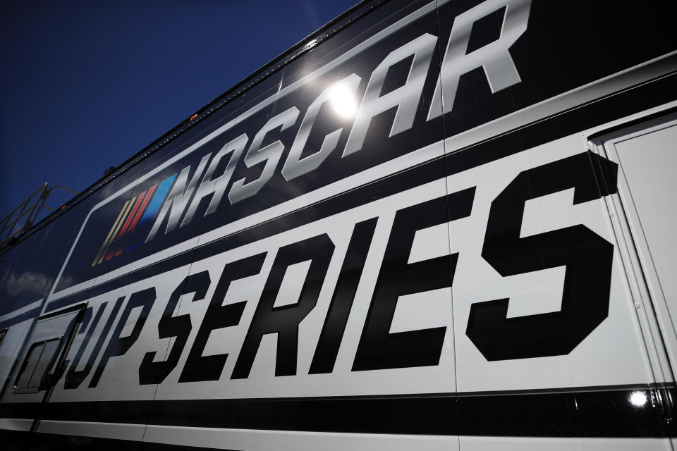 AVONDALE, ARIZONA - MARCH 06: A general view of the NASCAR Cup Series logo during practice for the NASCAR Cup Series FanShield 500 at Phoenix Raceway on March 06, 2020 in Avondale, Arizona. (Photo by Chris Graythen/Getty Images)