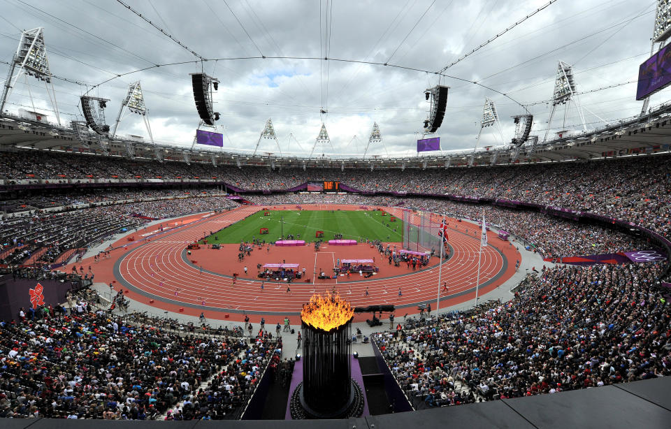 A general view of The Olympic Stadium during the Men's 400m hurdles heats at The Olympic Stadium, London.   (Photo by Martin Rickett/PA Images via Getty Images)