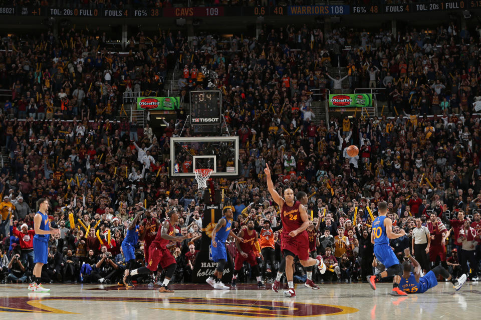 Kevin Durant watches from the ground as Richard Jefferson lets everyone know who's still No. 1. (Getty Images)