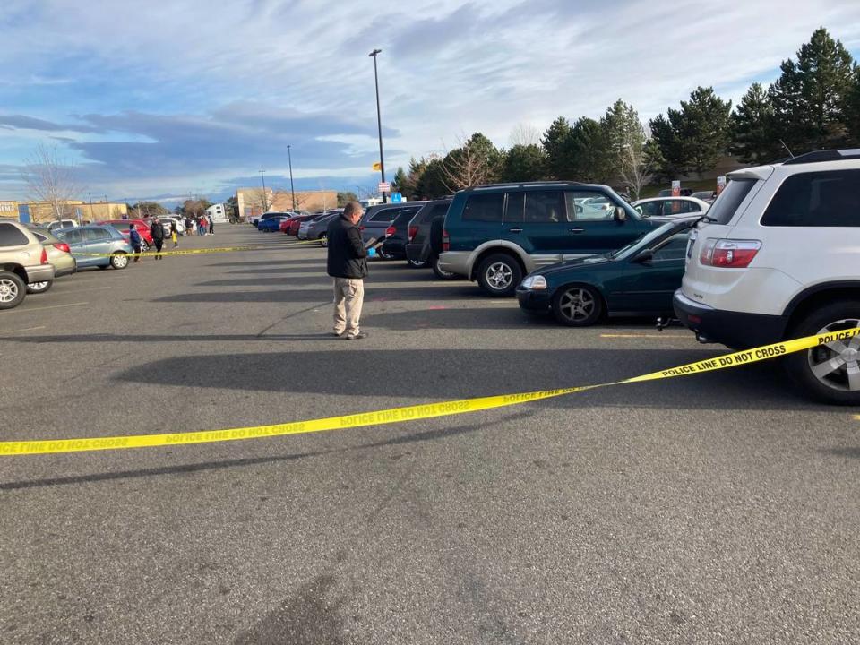 A suspected shoplifter was shot multiple times by a security officer on Black Friday outside the Kennewick Walmart.