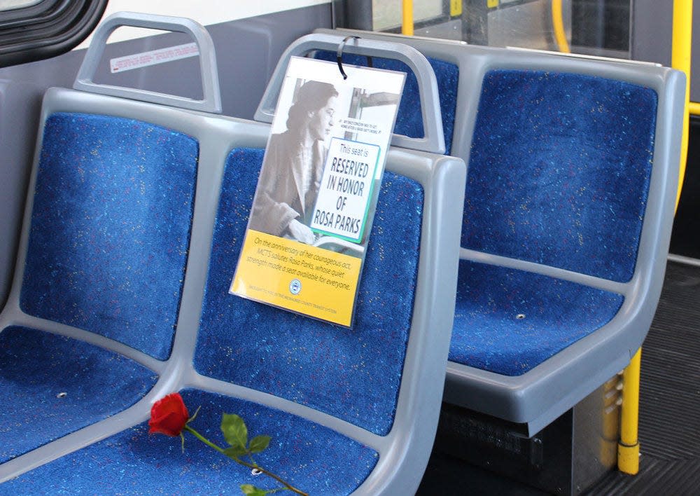 Every Milwaukee County Transit System  bus will have a seat reserved in honor of Rosa Parks, who refused to give up her seat to a white man on Dec. 1, 1955.