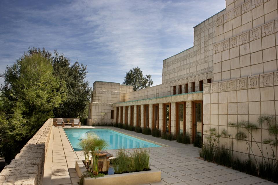 The home features a pool.