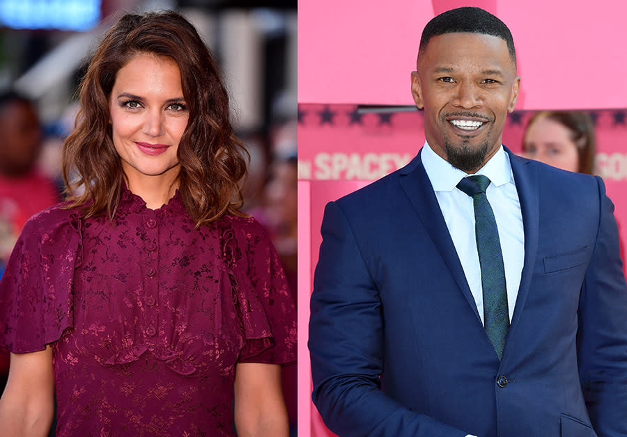 Katie Holmes is a fan of Jamie Foxx’s shades. (Photo: Getty Images)