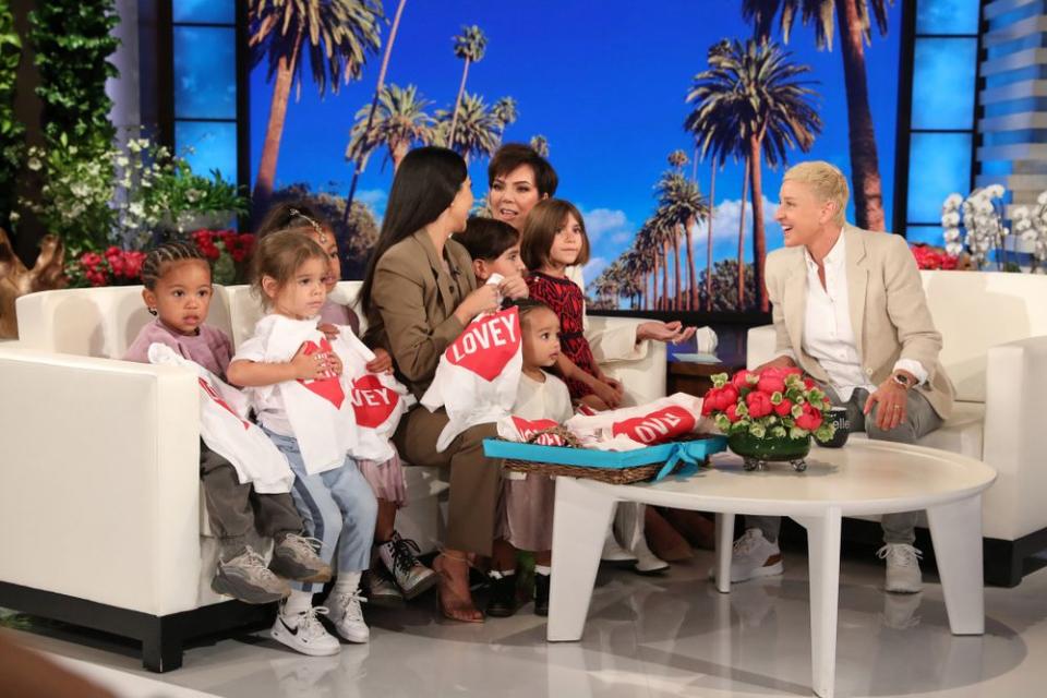 Kourtney Kardashian and Kris Jenner with Ellen DeGeneres | Michael Rozman/Warner Bros.