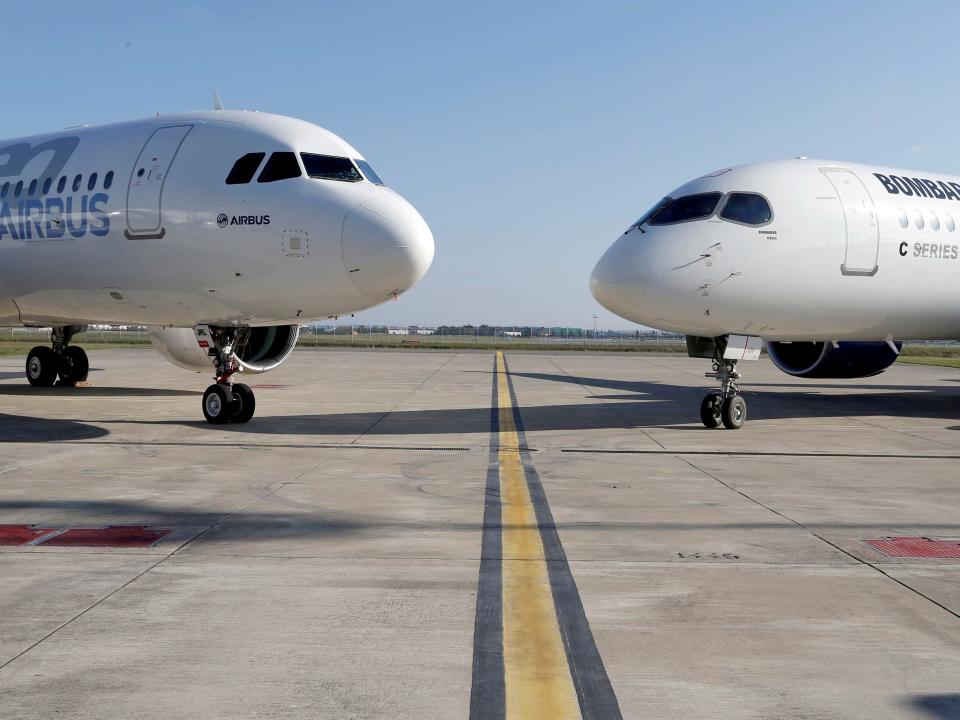 Airbus and Bombardier aircraft.