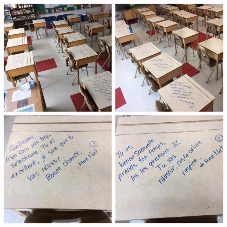 La maestra se tomó el trabajo de dejarle un mensaje con un consejo a cada uno de sus alumnos. Foto: Facebook.com/Helaika