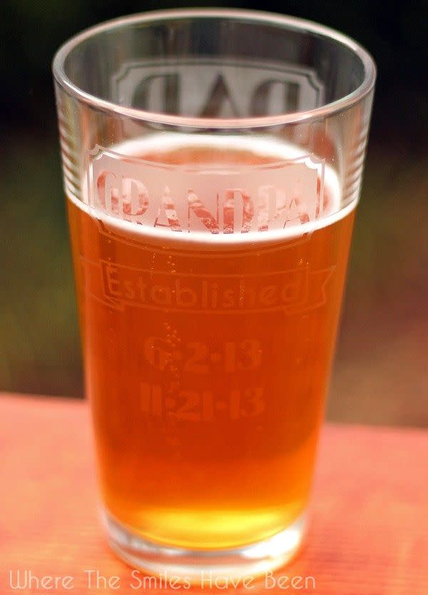 25) Etched Beer Glass
