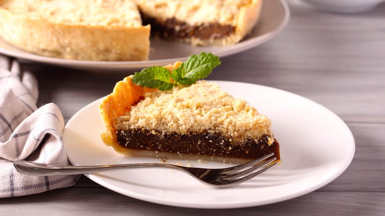 Shoofly pie made with molasses
