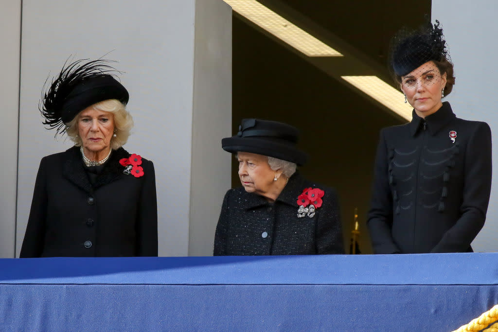 The Duchess of Cambridge was positioned next to the Queen [Photo: Getty]