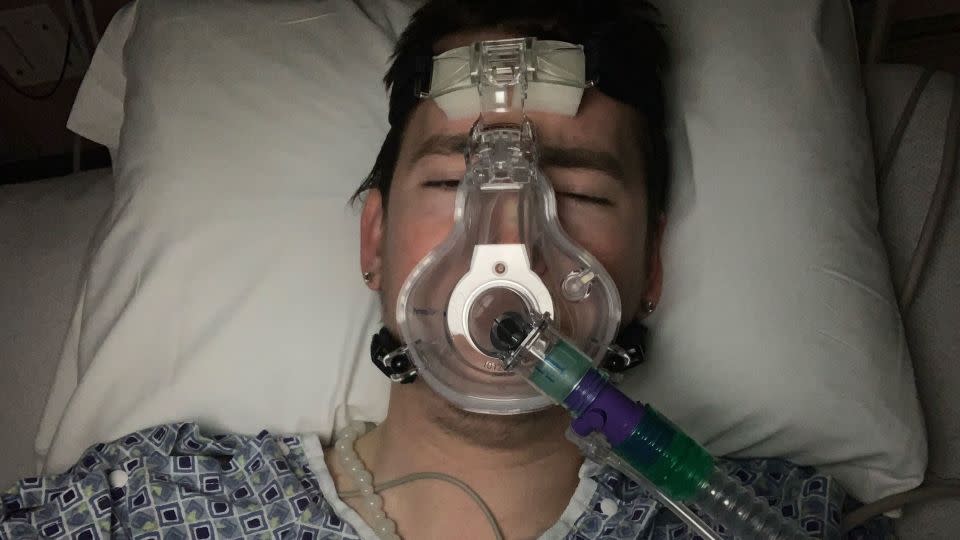 Cody Daniels is pictured in the hospital.  - Cody Daniels