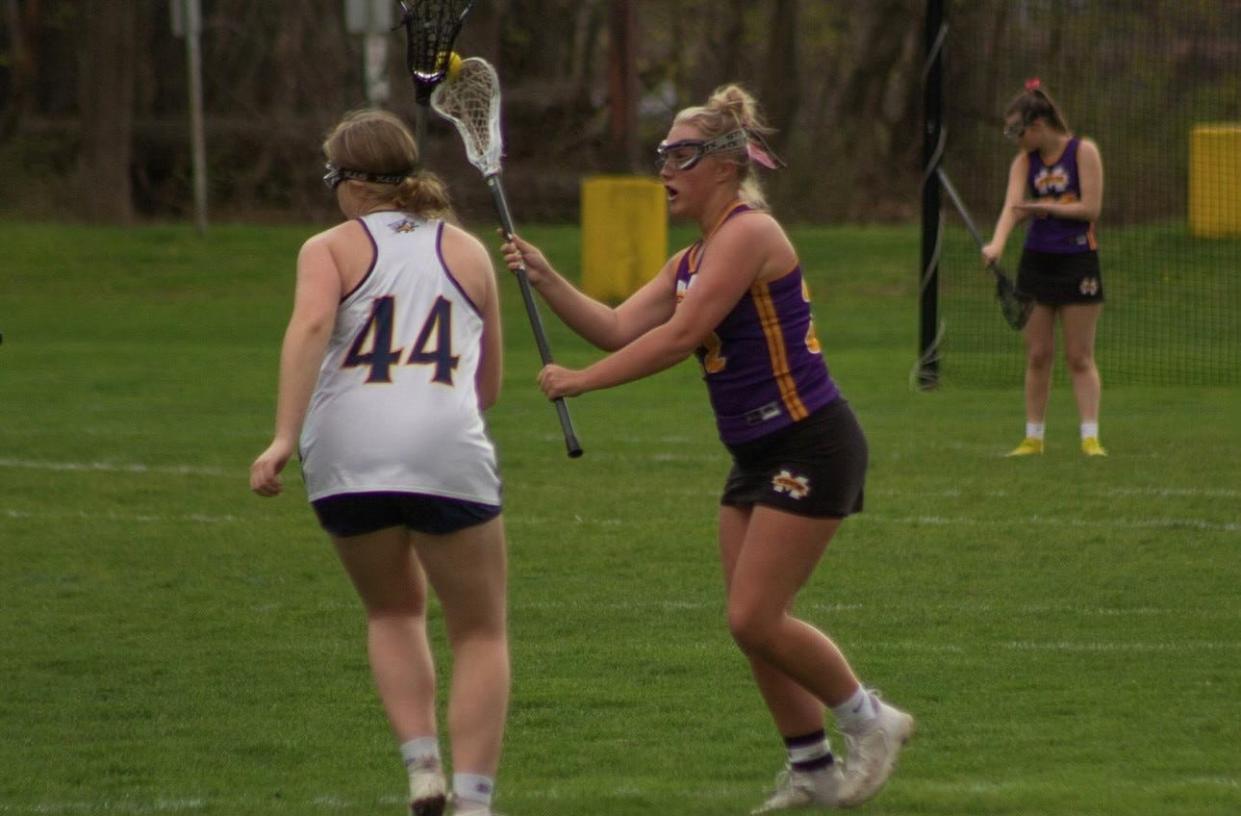 Savannah Caskins (right) starred on the Monty Tech lacrosse team during her time in high school.