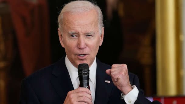 PHOTO: President Joe Biden speaks during a reception to celebrate the Lunar New Year in the East Room of the White House in Washington, Jan. 26, 2023. (Susan Walsh/AP, FILE)