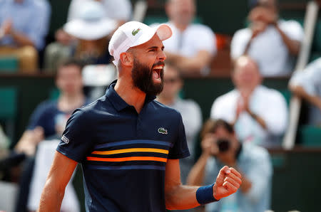 Tennis - French Open - Roland Garros, Paris, France - May 30, 2018 France's Benoit Paire reacts during his second round match against Japan's Kei Nishikori REUTERS/Pascal Rossignol