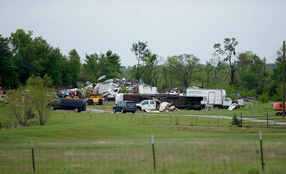 A ranch near Earlsboro sustained damage when tornadoes moved through the area Wednesday night.