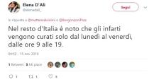 "Tra i primi provvedimenti ci sarà l'attenzione ai più deboli, gli ospedali saranno aperti di notte, di sabato e di domenica, come in Veneto". E' la promessa fatta da Lucia Borgonzoni, la candidata governatrice leghista in Emilia Romagna alle regionali del prossimo 26 gennaio. La frase, ripresa in un tweet dal leader del Carroccio Matteo Salvini, ha scatenato l'ironia del web. Ecco i commenti più divertenti... (foto Twitter)