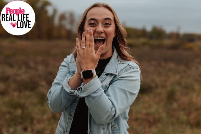 <p>Kjerstin Thea Photography </p> Hannah Bullerman shows off her engagement ring