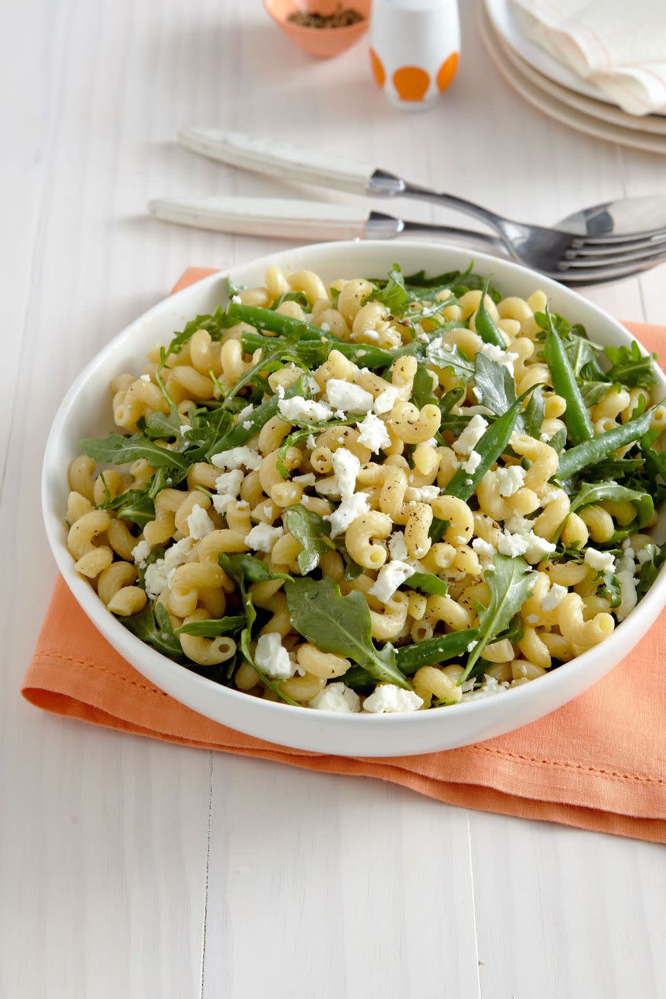 picnic ideas lemony pasta salad with green beans and arugula